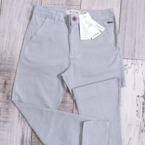 Calça Lacoste de Sarja Stretch Slim Fit - Cinza